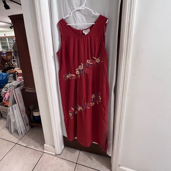 ALIX Taylor rust floral embroidered maxi dress size 16 - Picture 1 of 4